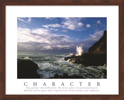 Framed Character-Crashing Waves Print