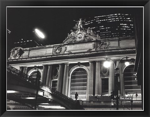 Framed Grand Central Station at Night Print