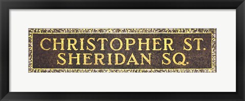 Framed Christopher Street &amp; Sheridan Square Subway Sign Print