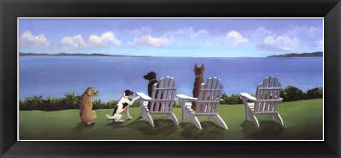 Framed Pups with a View Print