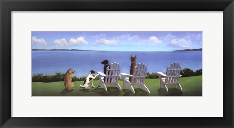 Framed Pups with a View Print