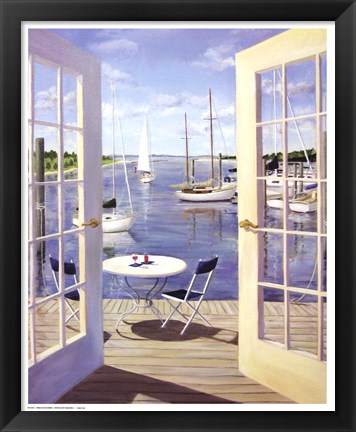 Framed Table on the Harbor Print