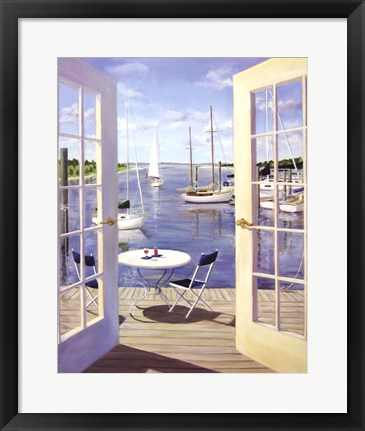 Framed Table on the Harbor Print