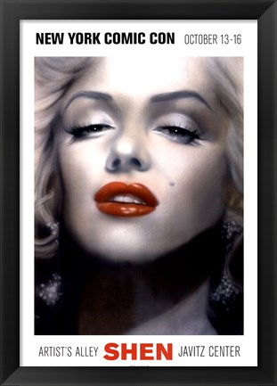 Framed Marilyn, Red Lips Print