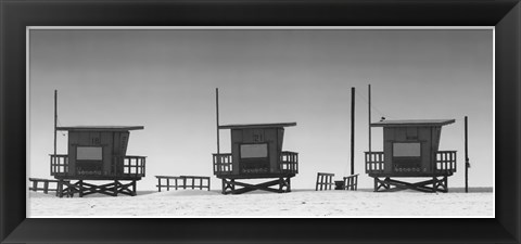 Framed Lifeguard Shacks, Venice Beach Print