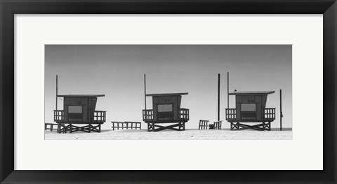 Framed Lifeguard Shacks, Venice Beach Print