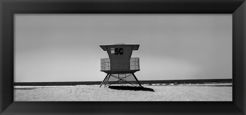 Framed Lone Lifeguard Shack Print