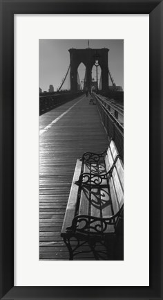 Framed Brooklyn Bridge Benches Print