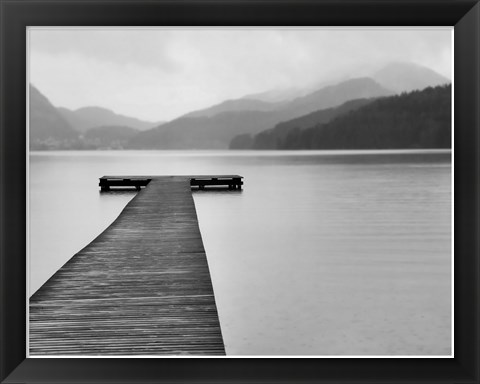 Framed Solitude at the Pier Print