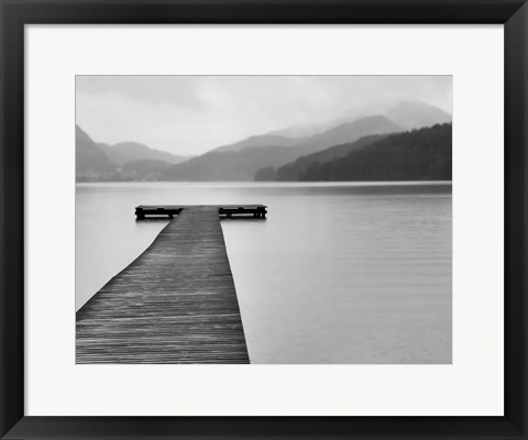 Framed Solitude at the Pier Print