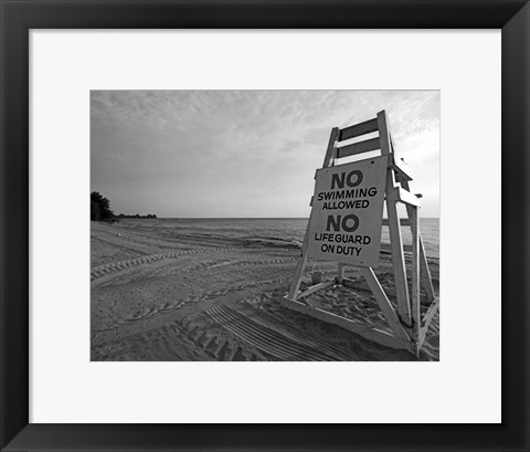 Framed No Swimming Print