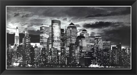 Framed Manhattan Night Light I Print