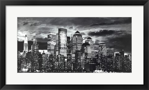 Framed Manhattan Night Light I Print