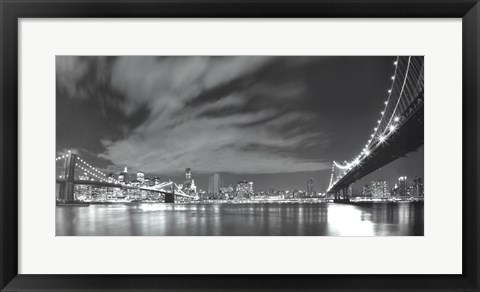 Framed Brooklyn and Manhattan Bridge at Night II Print