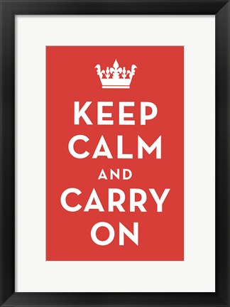 Framed Keep Calm and Carry On (Red) Print