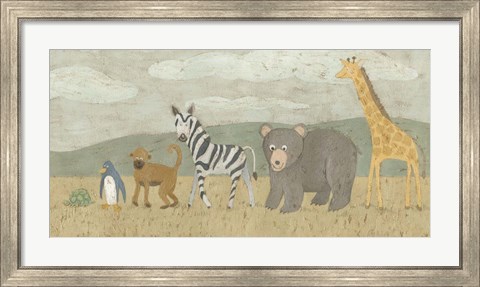 Framed Animals All in a Row II Print