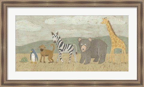 Framed Animals All in a Row II Print