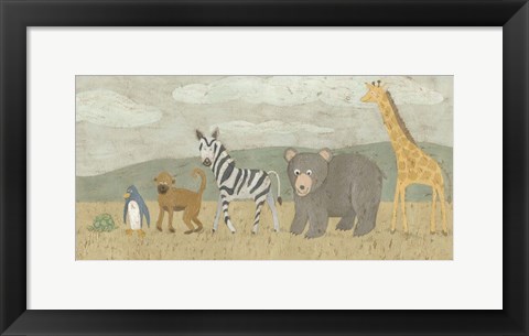 Framed Animals All in a Row II Print