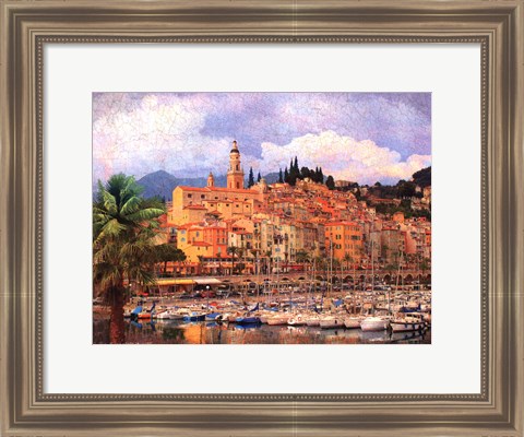 Framed Marina at Monaco Print