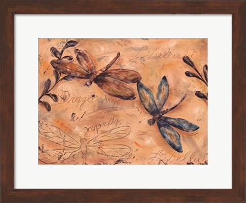 Framed Fluttering Dragonflies Print