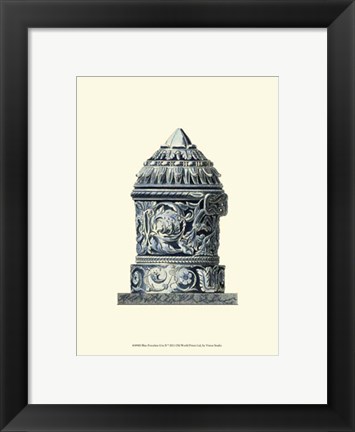 Framed Blue Porcelain Urn II Print