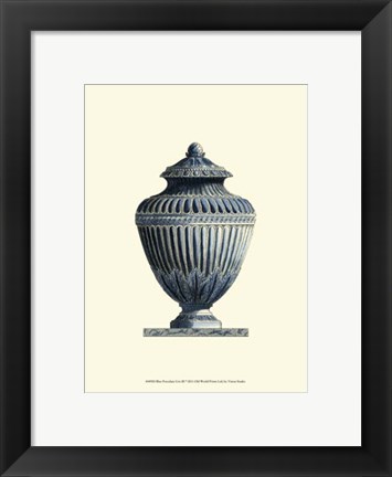 Framed Blue Porcelain Urn III Print