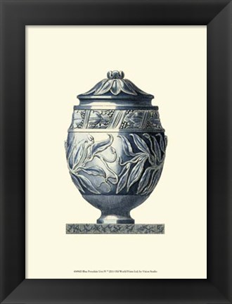 Framed Blue Porcelain Urn IV Print