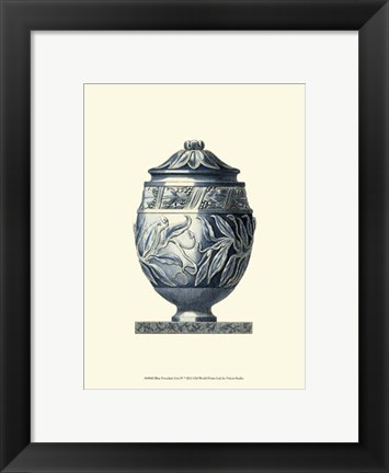 Framed Blue Porcelain Urn IV Print