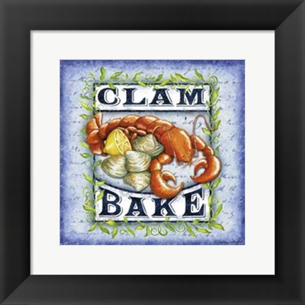 Framed Seafood Sign III Print