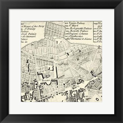 Framed City of Rome Grid II Print