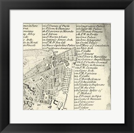 Framed City of Rome Grid III Print