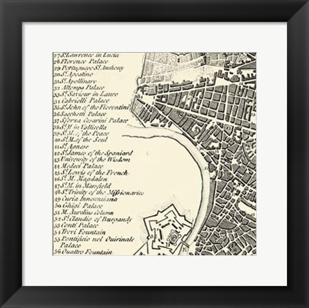 Framed City of Rome Grid IV Print