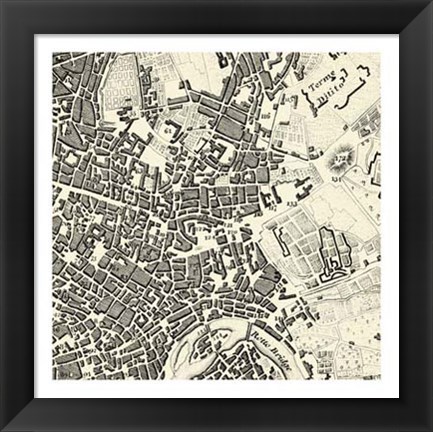 Framed City of Rome Grid V Print