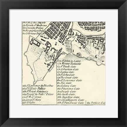 Framed City of Rome Grid VII Print