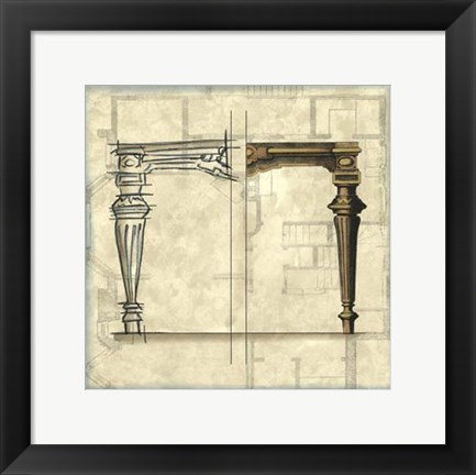 Framed Furniture Sketch III Print