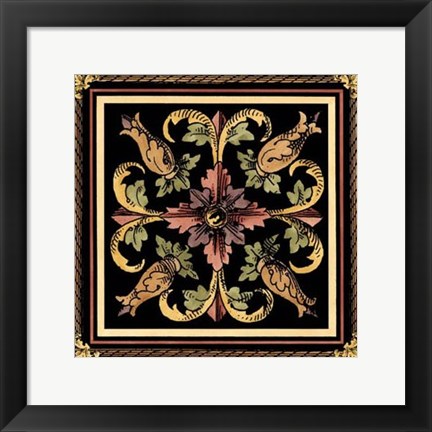 Framed Decorative Tile Design II Print