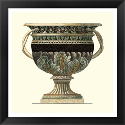 Framed Crackled Large Giardini Urn II Print