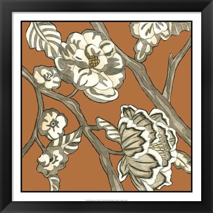 Framed Butterscotch Chintz I Print