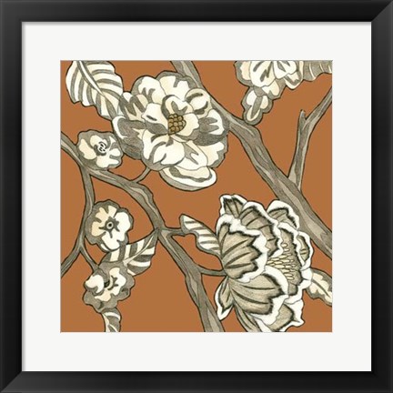 Framed Butterscotch Chintz I Print