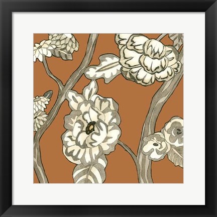 Framed Butterscotch Chintz III Print