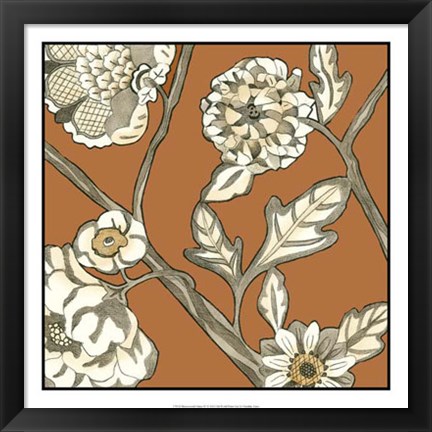 Framed Butterscotch Chintz IV Print