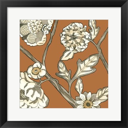 Framed Butterscotch Chintz IV Print