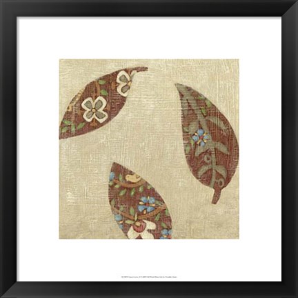 Framed Linen Leaves II Print