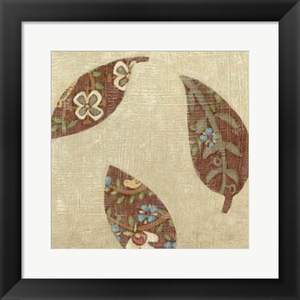 Framed Linen Leaves II Print