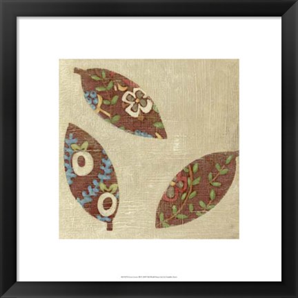 Framed Linen Leaves III Print