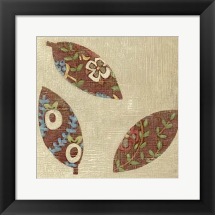 Framed Linen Leaves III Print