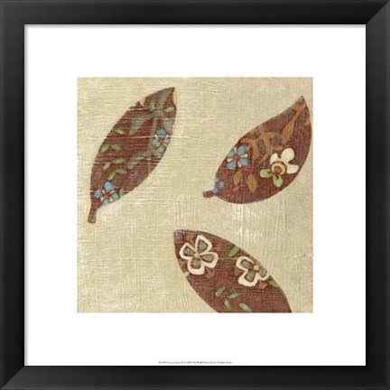 Framed Linen Leaves IV Print