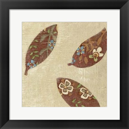 Framed Linen Leaves IV Print