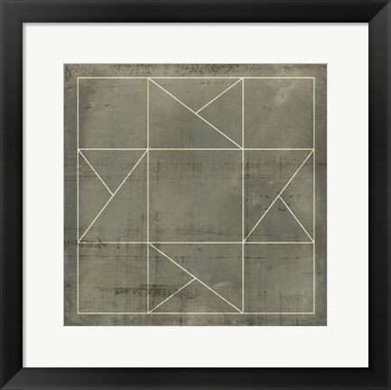 Framed Geometric Blueprint II Print