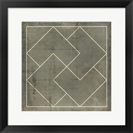 Framed Geometric Blueprint III Print